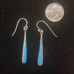 Sterling Silver and Turquoise Teardrop Earrings